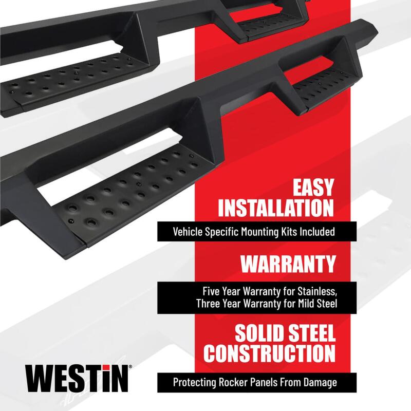 WES Nerf Bars - HDX Drop - Westin Toyota Tundra CrewMax 2022 Drop Nerf Step Bars - Textured Black