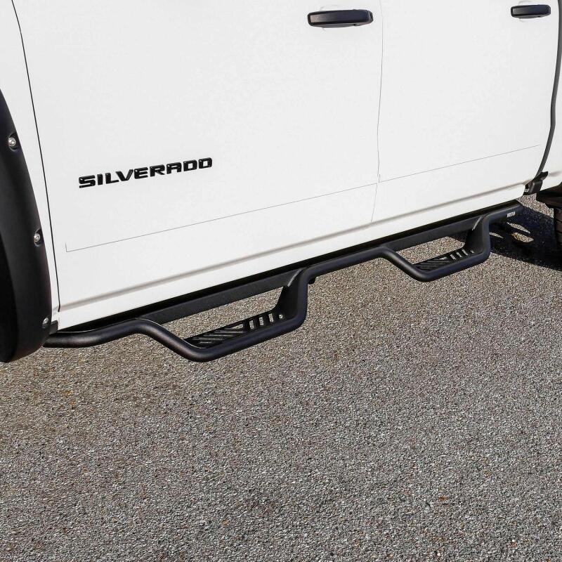 WES Nerf Bars - Outlaw - Westin 14-18 Chevrolet Silverado/GMC Sierra Crew Cab Outlaw Nerf Step Bars (Excl. Diesel) -Text. Blk