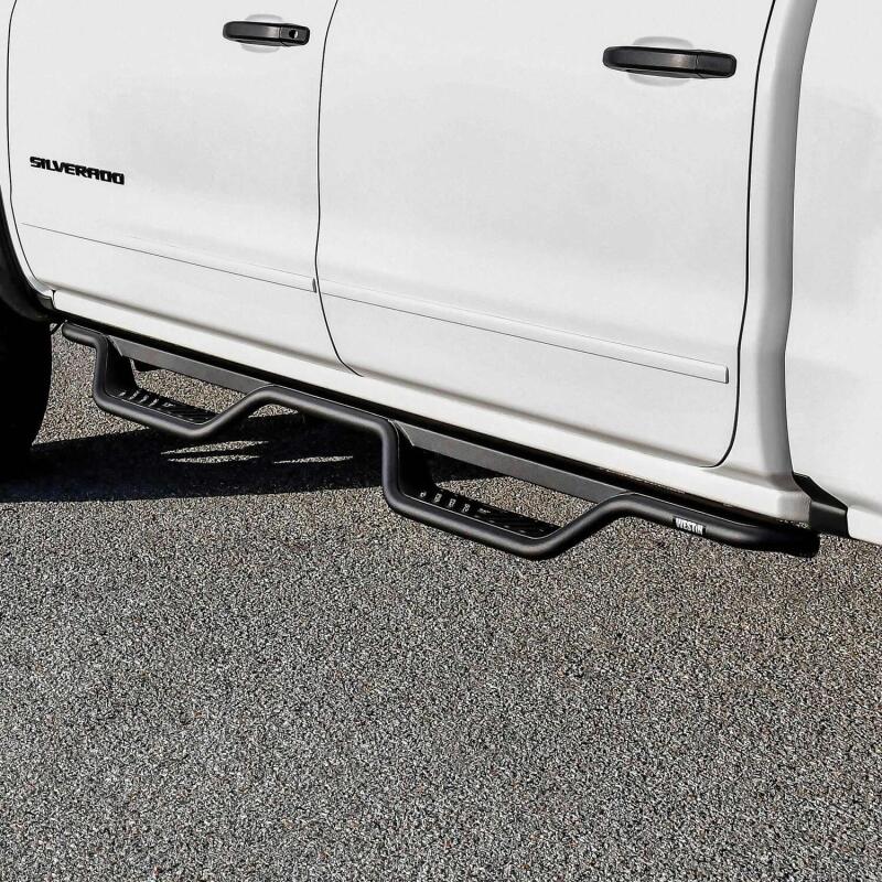 WES Nerf Bars - Outlaw - Westin 14-18 Chevrolet Silverado/GMC Sierra Crew Cab Outlaw Nerf Step Bars (Excl. Diesel) -Text. Blk