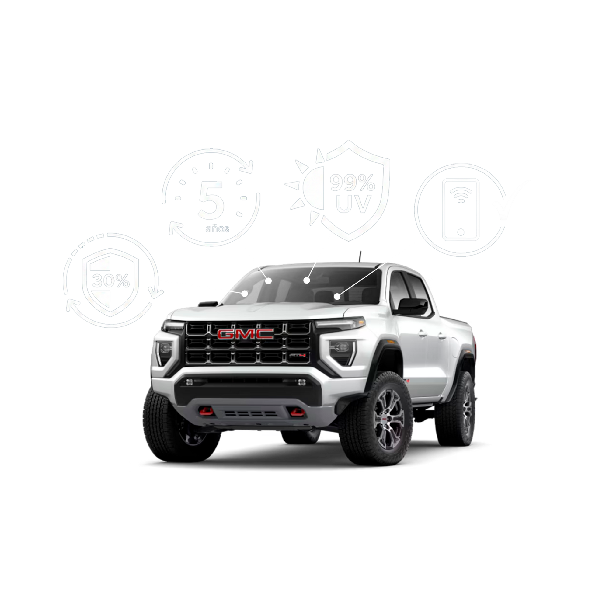 Pick Up ATC Front & Rear Winshield Front & Rear lateral Windows (6 Pieces)