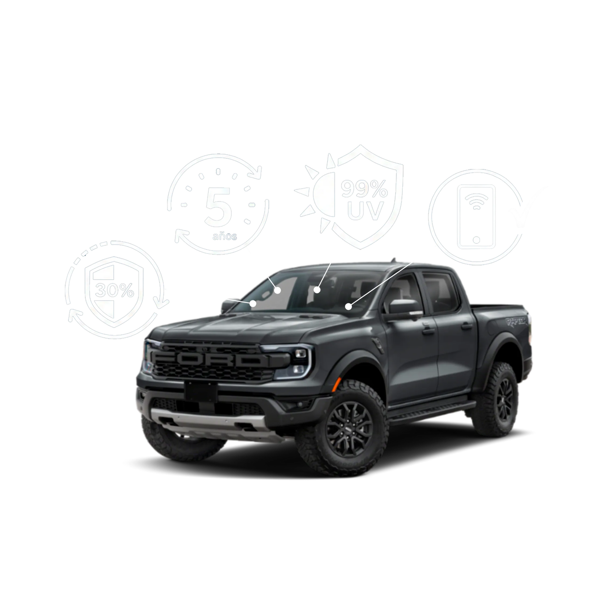 Pick Up  ATC Front Winshield & Front lateral Windows  (3 Pieces)