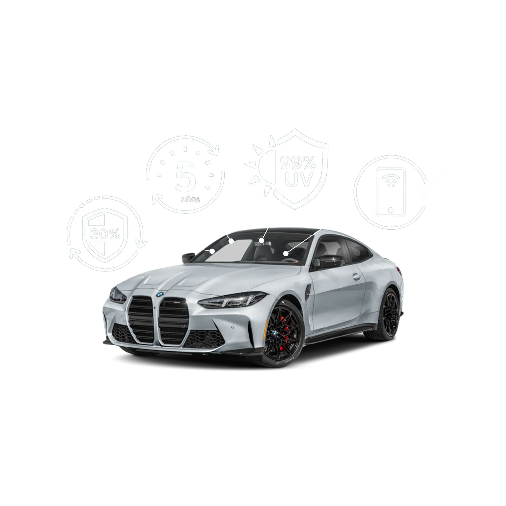 Sedan ATC Front & Rear Winshield Front & Rear lateral Windows (6 Piwces)