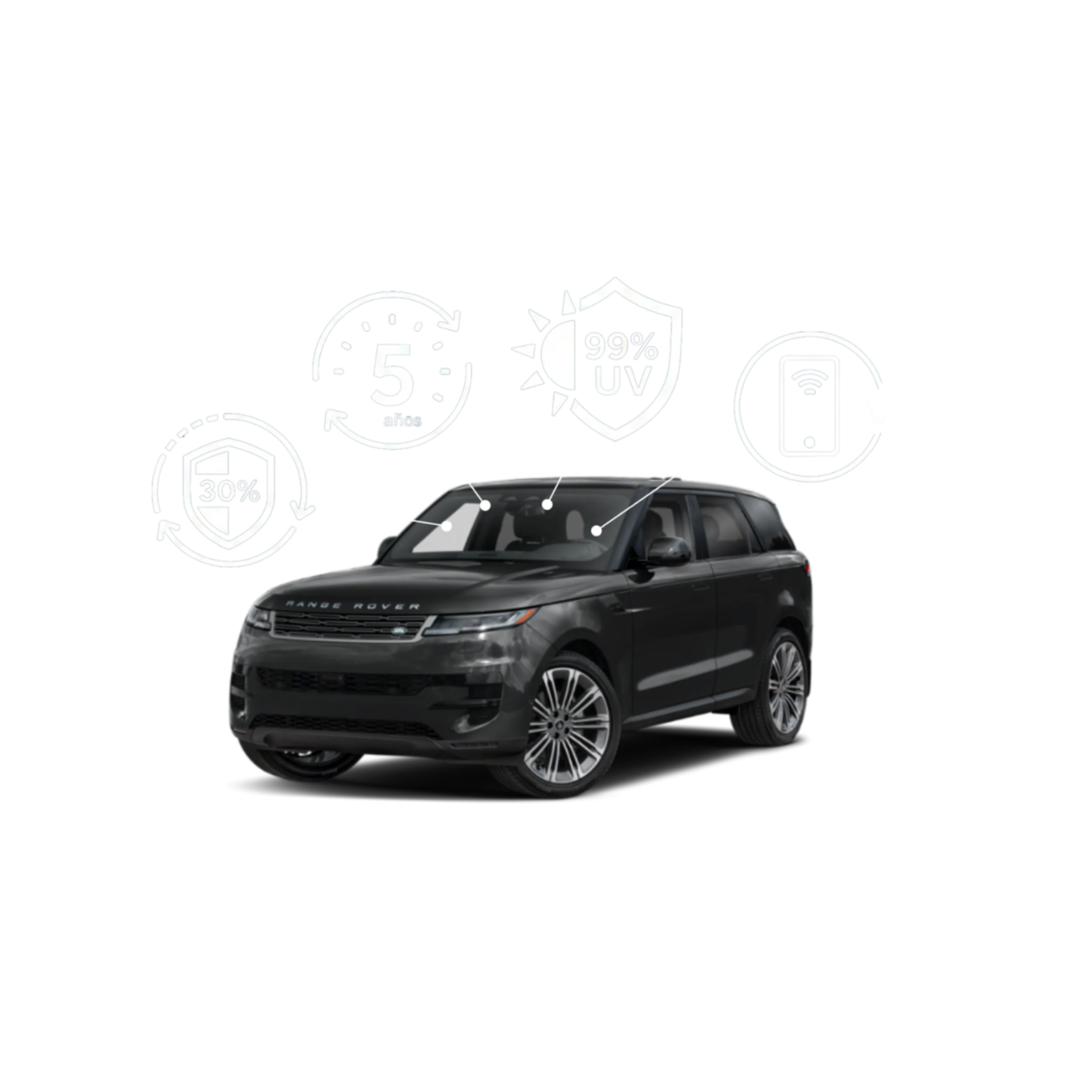 SUV ATC Front Winshield & Front lateral Windows (3 Pieces)