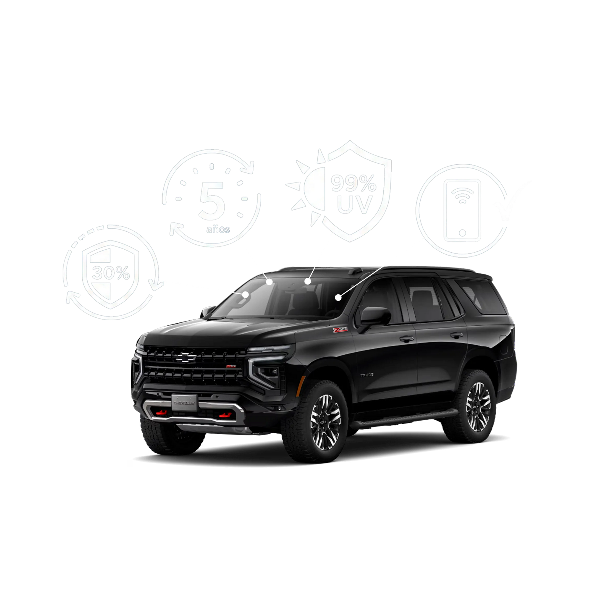 SUV XL ATC Front Winshield & Front lateral Windows  (3 pieces)