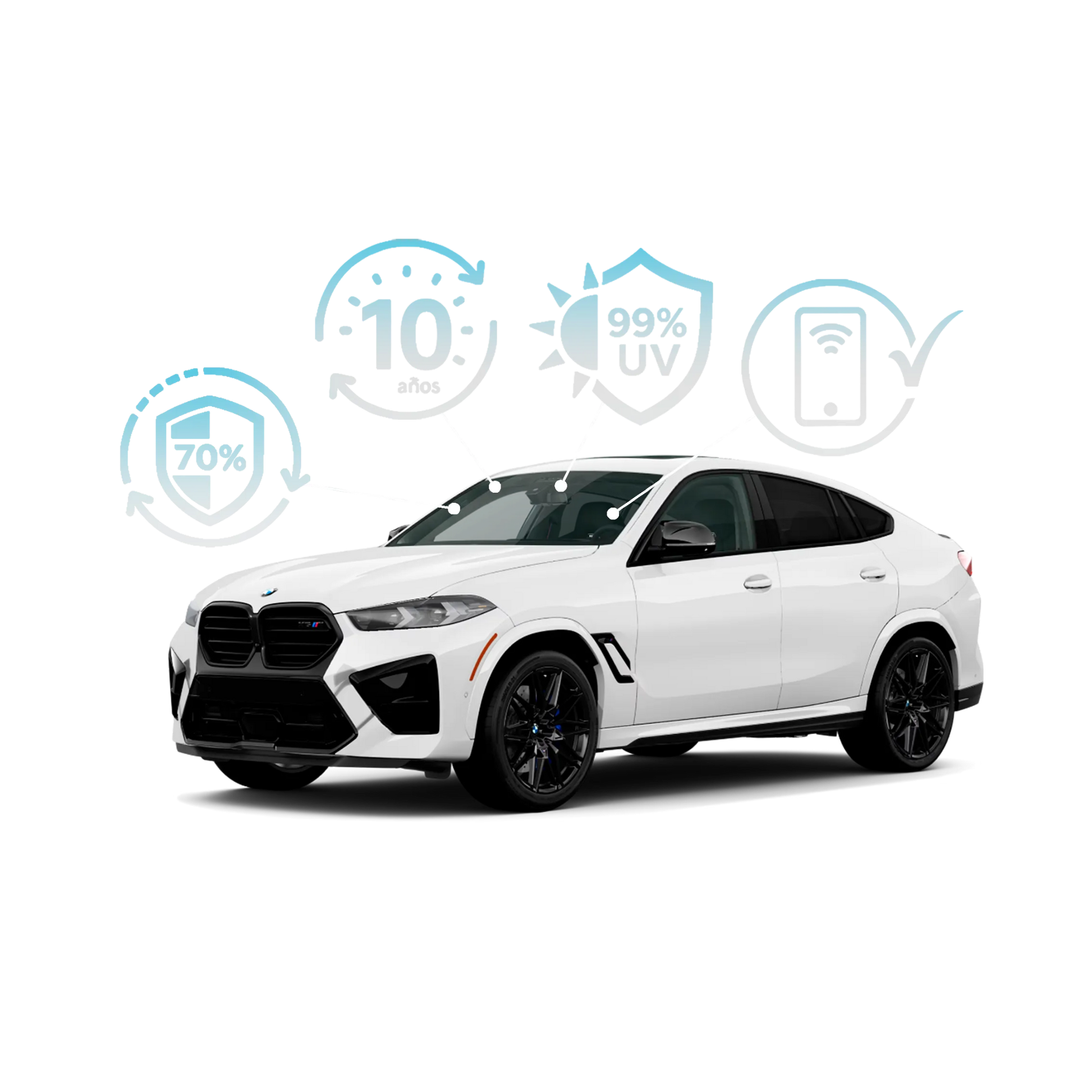 Pick Up CTX Front & Rear  Winshield Front & Rear lateral Windows  (6 Pieces)