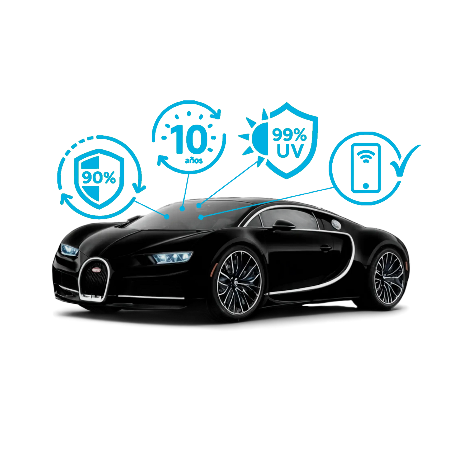 Sedan IRX  Front Winshield & Front lateral Windows  (3 pieces)