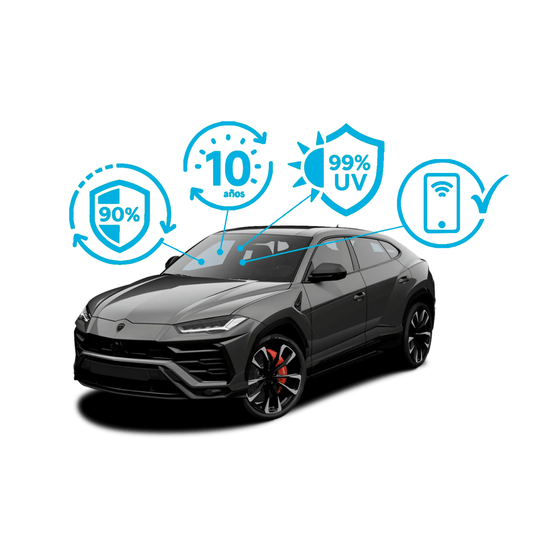 SUV IRX  Front Winshield & Front lateral Windows  (3 pieces)