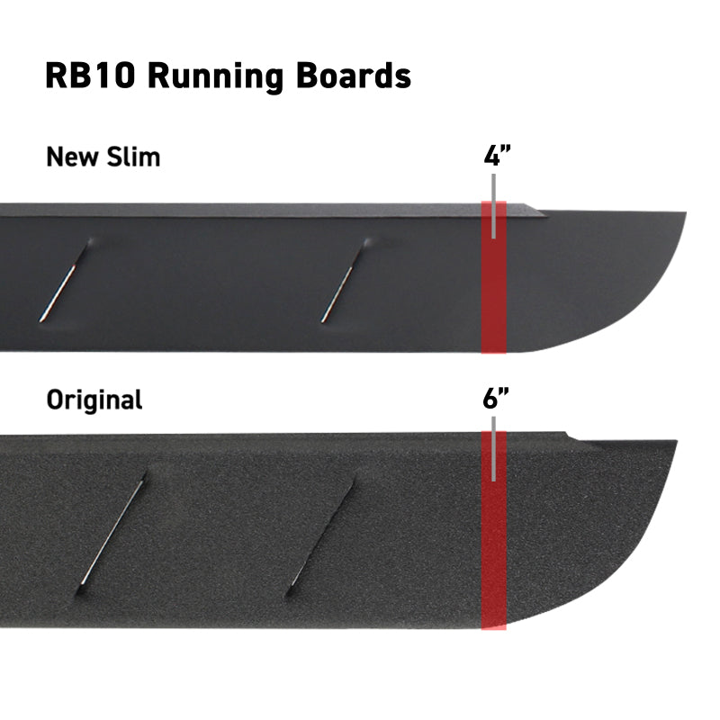 GOR RB10 Slim Running Boards - Go Rhino RB10 Slim Running Boards - Universal 68in. (Fits 2DR) - Bedliner Coating