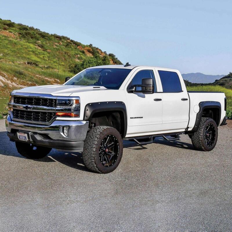 WES Nerf Bars - Outlaw - Westin 14-18 Chevrolet Silverado/GMC Sierra Crew Cab Outlaw Nerf Step Bars (Excl. Diesel) -Text. Blk